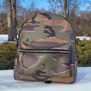 COACH Charlie Rucksack Camouflage Backpack Bag Medium